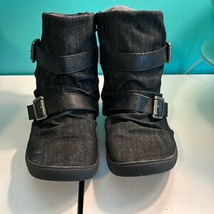 Blowfish dark denim side zipper booties size 10